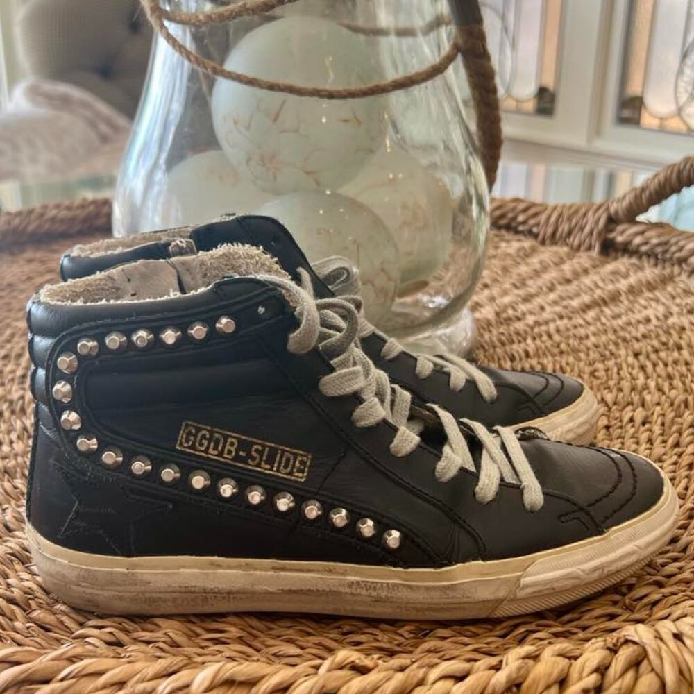 Golden Goose Slides with Silver Studs EU36 ~ Fits like US7